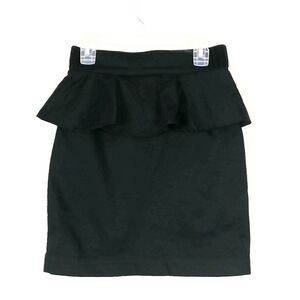 H&M Black High Waisted Peplum Mini Skirt